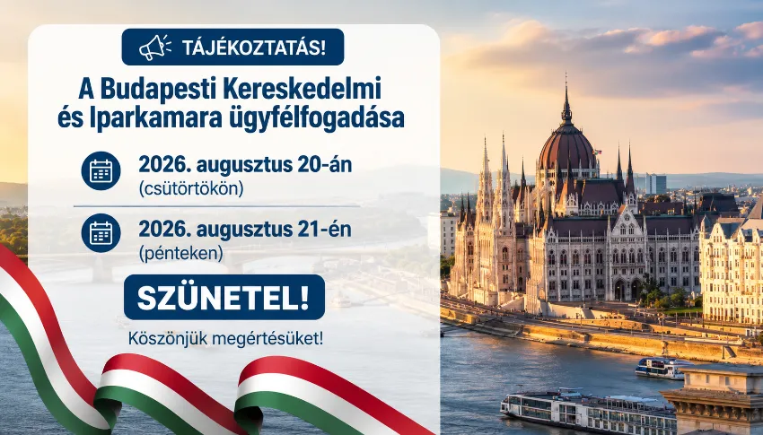 Tájékoztatás az augusztus 20–21-i ügyfélfogadás rendjéről