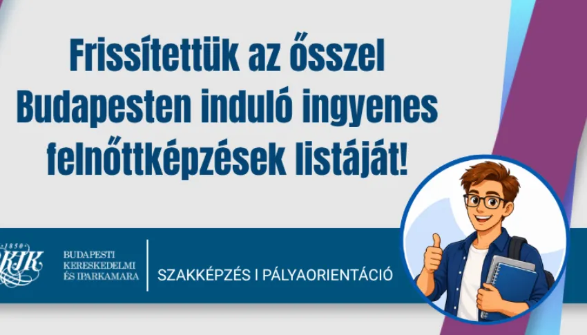Frissítettük az ősszel Budapesten induló ingyenes felnőttképzések listáját